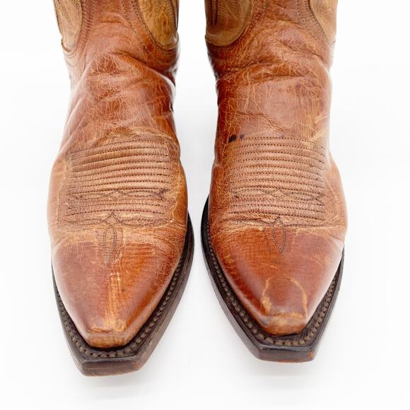 Lucchese Savannah N4540 Women’s 8 Tan Leather Snip Toe Western Cowgirl Boots - Picture 6 of 11